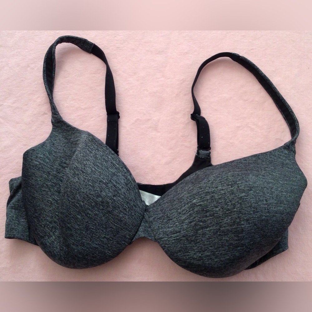 Cacique black gray lightly padded bra size 42D